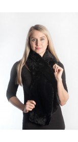 Black rex fur scarf 